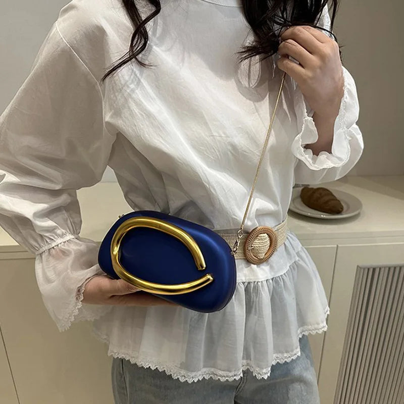 High-end Chain Shoulder Bag Exquisite Personality Round Box Elegant Crossbody Purse