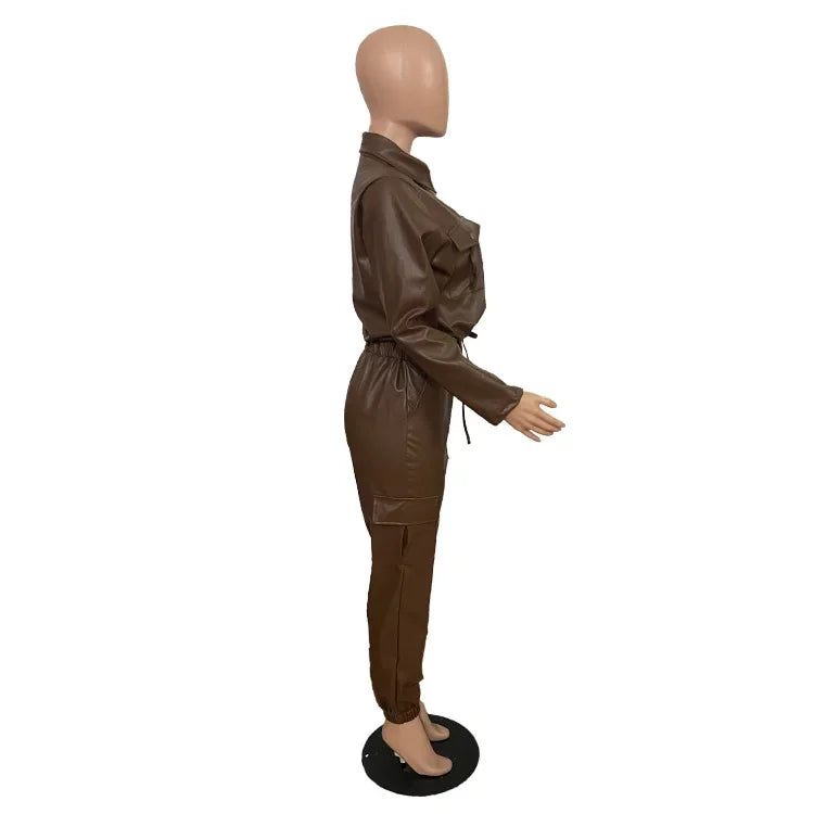 Pants Sets Two Piece Long Sleeve Cardigan Hidden Breasted Solid Zipper Fly Pencil Pants Slim Fit