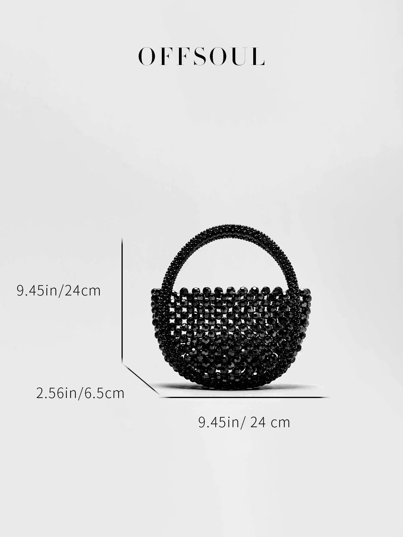 Hollow Hand-Made Metal Sense Gold Beads Woven Handbag Half-Round String Beads Pearl Bag