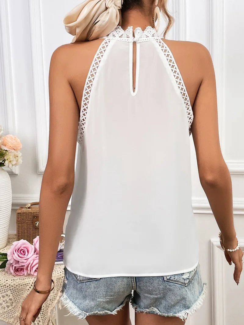 Elegant Sleeveless Women's Shirt Lace Style Tank Top For Women