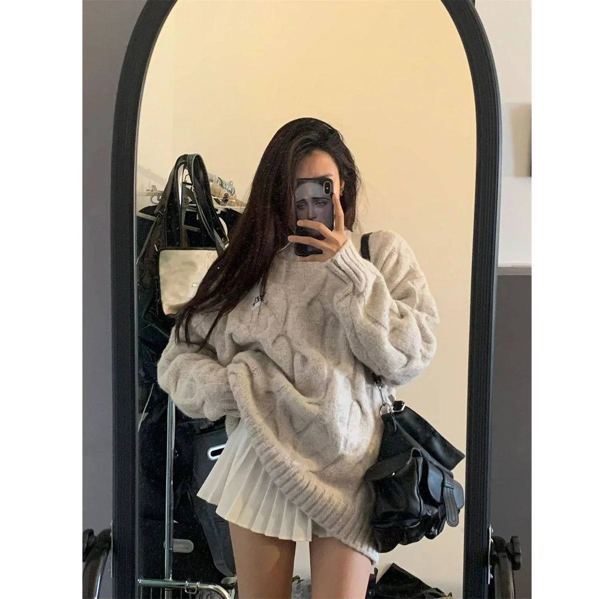 Deeptown Vintage Twist Women Sweater Harajuku Korean Knitted Pullovers