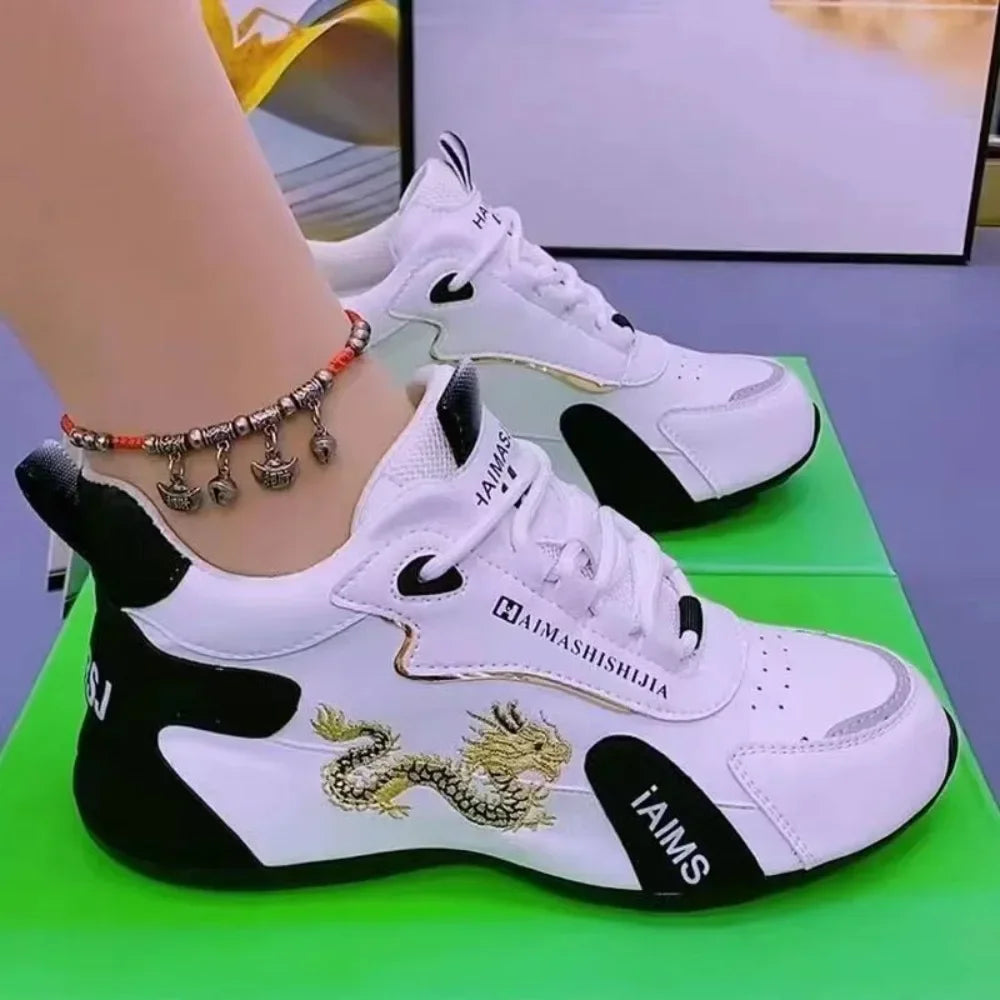 Women Designer Sneakers Leather Waterproof Casual Sports Shoes Women Lightweight Breathable Sneakers