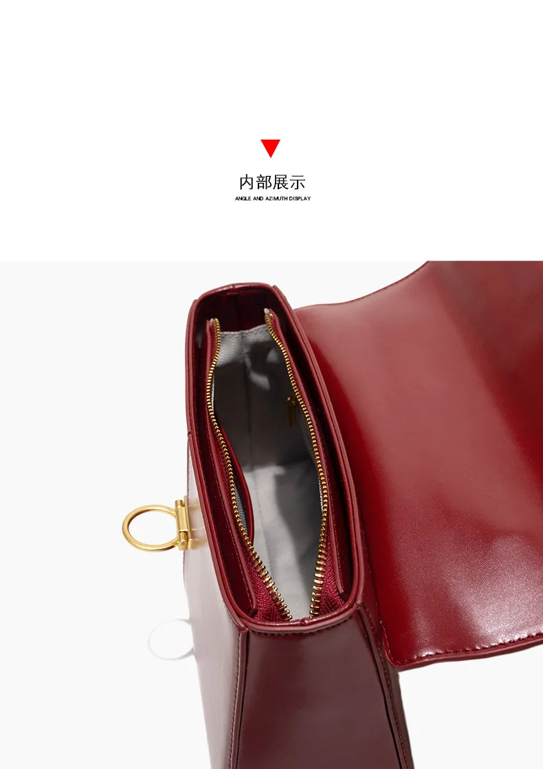 Square Bag Women's Handbag High Quality Single Shoulder Crossbody Bag