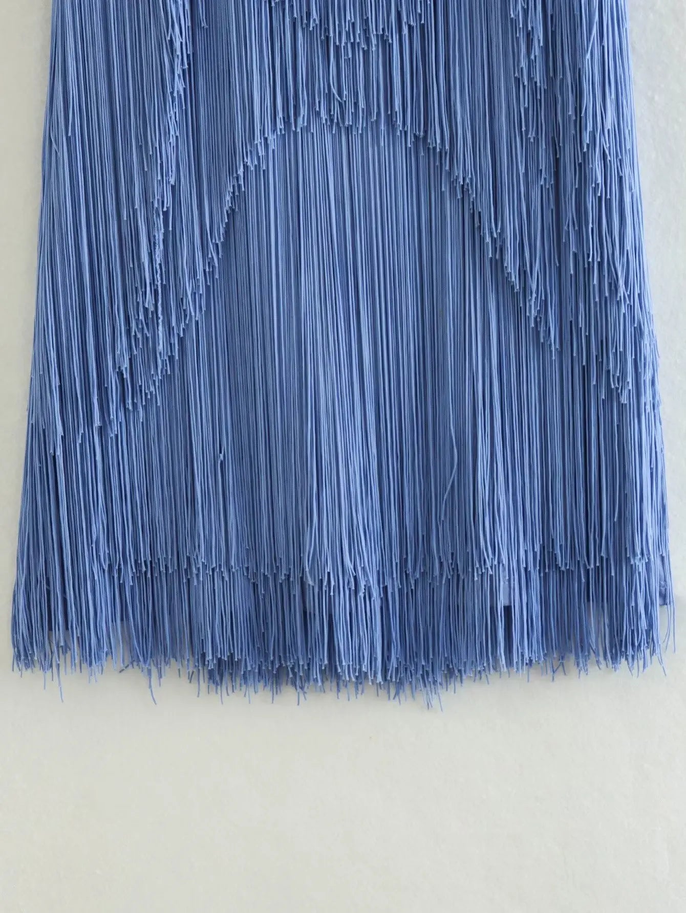 Women's Solid Color Hanging Neck Sling Backless Tassel Mini Dress
