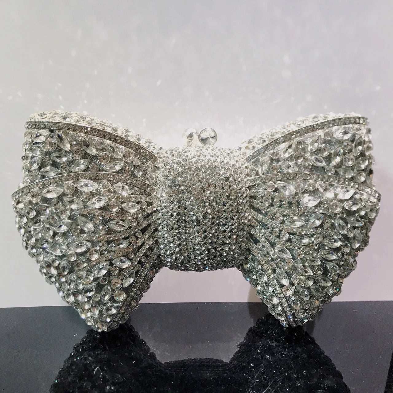 Rhinestone Green/Black Clutch Purse Bow Luxury Diamond Evening Clutches Wedding Bridal Bag