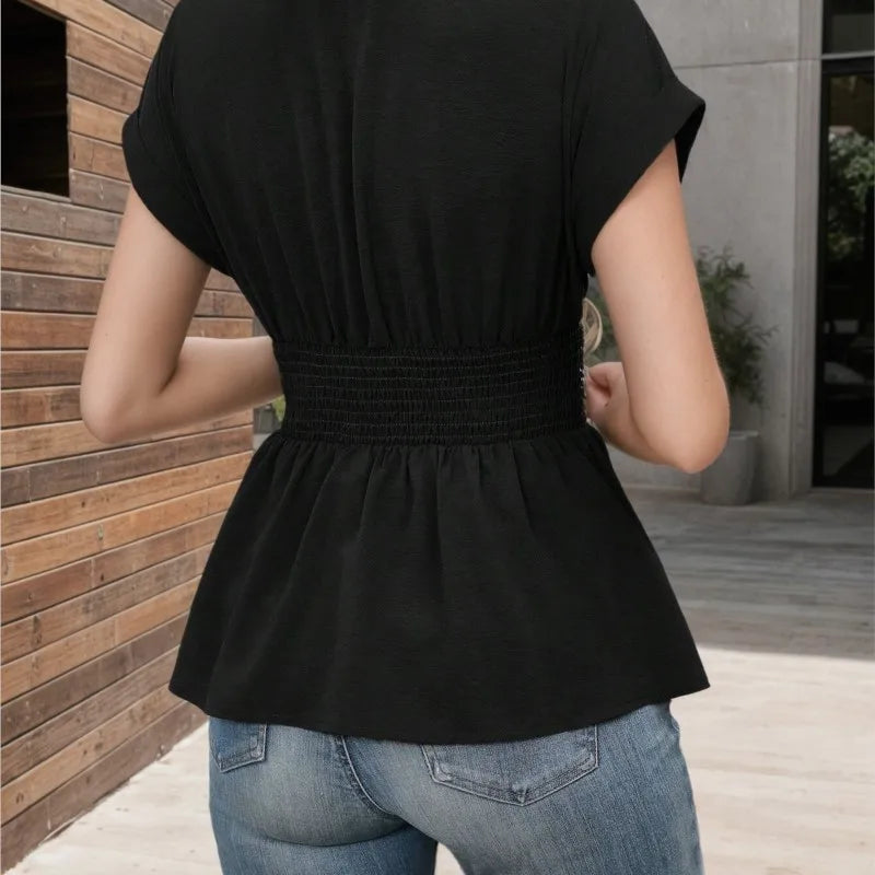 Pullover Women Shirt Slim Waisted Office Tops Casual Blouse
