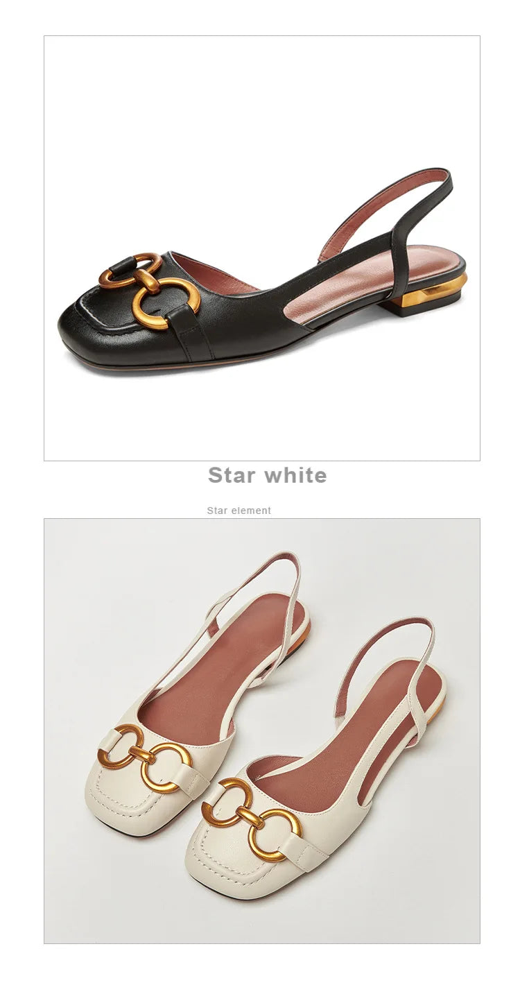 French Low Heel Retro Toe Cover Sandals Women Summer Empty Horse Bit Faux Leather Strap Sandals