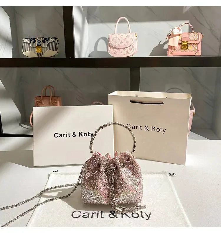 Wedding Party Clutch Purse Glitter Shiny Diamond Banquet Bag Chain Bag