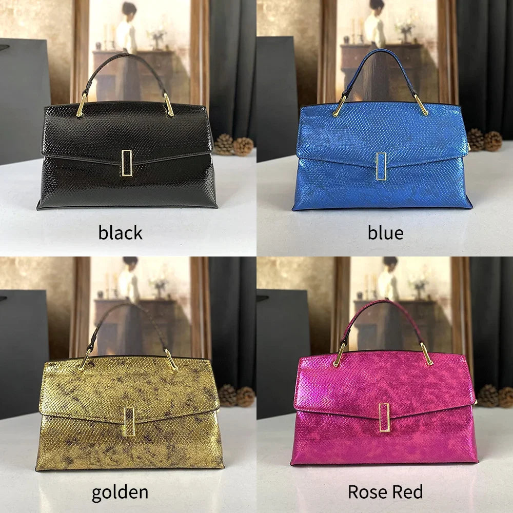 High End Women's Black Bag, Large Capacity Hand-Held Crossbody Bag