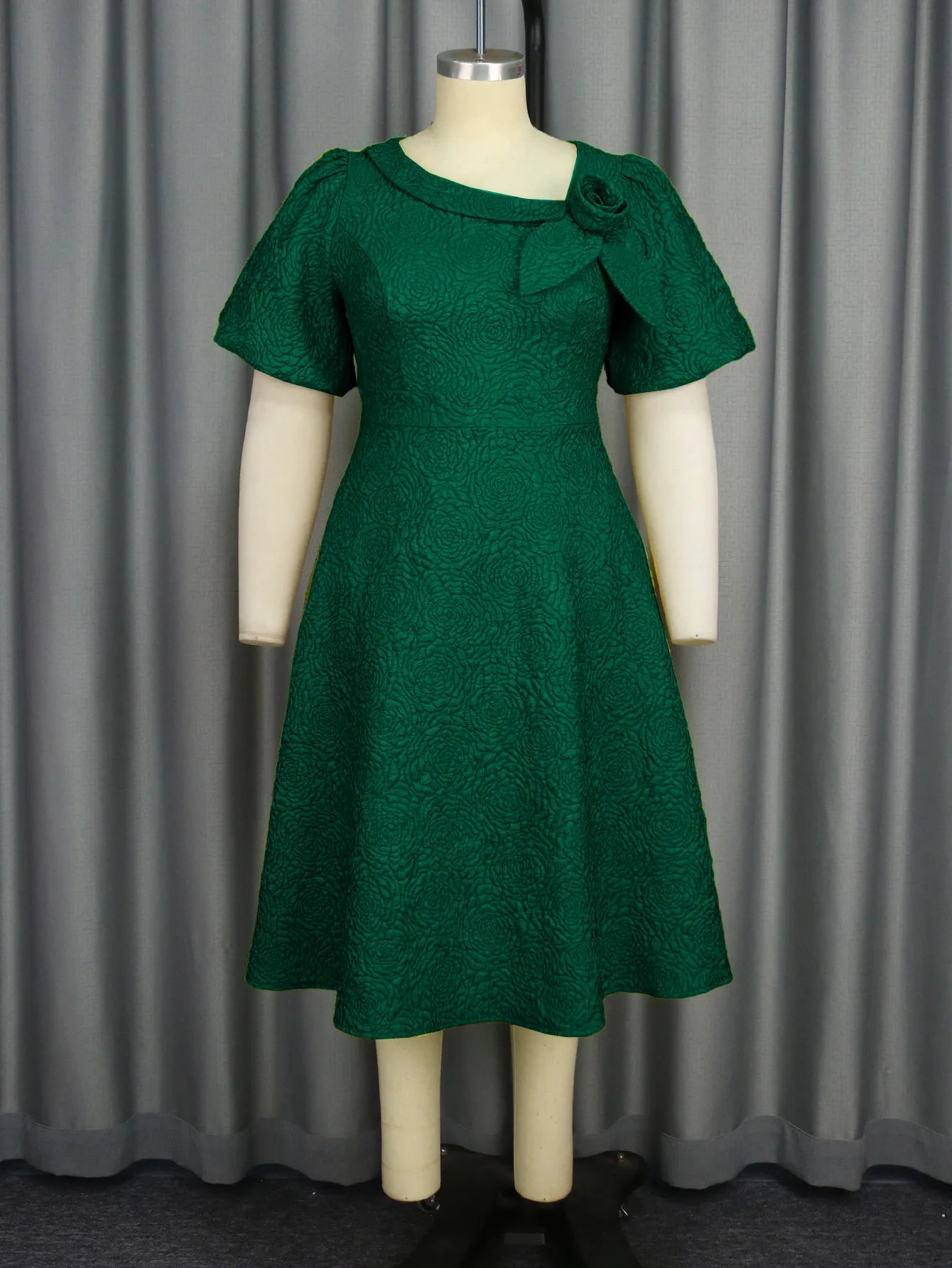 Women Plus Size Jacquard Dress A-Line Party Banquet Dress Cocktail Dress