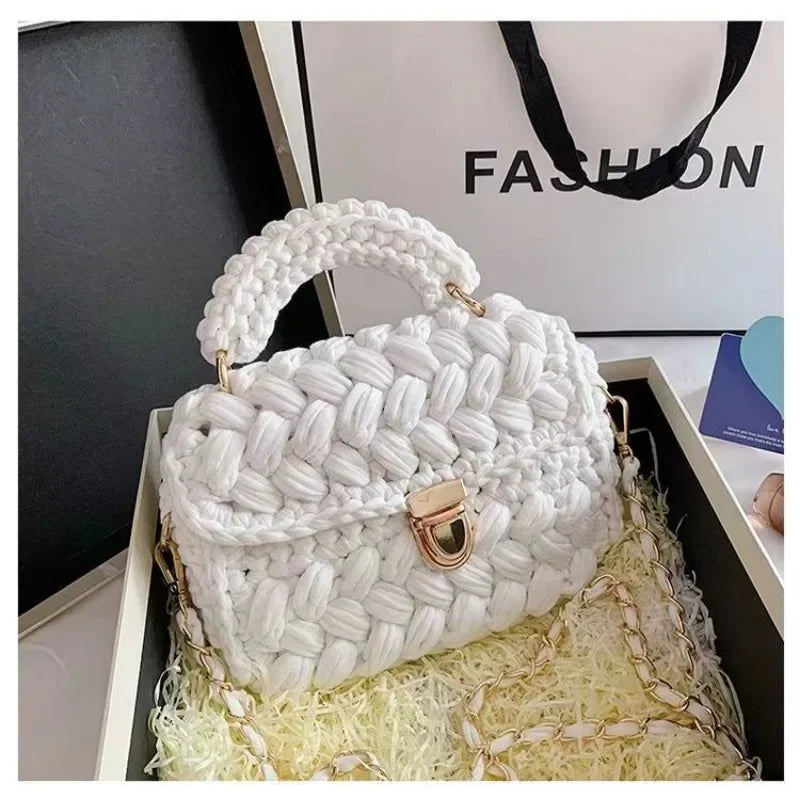 Shoulder Crochet Bag Exclusive Metal Lock and Buckle Hardware Set