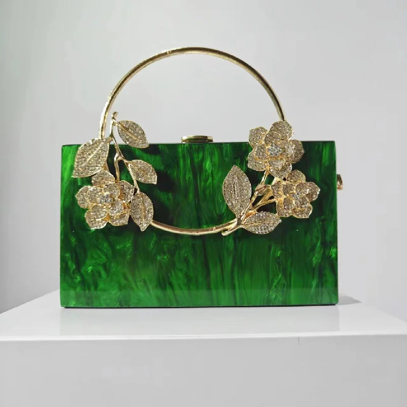 Banquet Pearlescent Acrylic Purse Women's Tote Crossbody Shoulder Square Bag