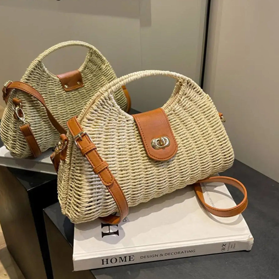 Women Crossbody Bags Handmade Summer Woven Shell Hand-Woven Bag