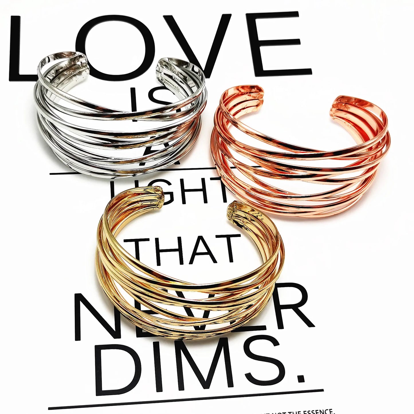 Round Chain Charms Cuff Bracelet For Women