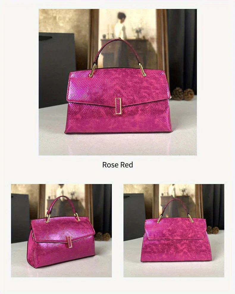 High End Women's Black Bag, Large Capacity Hand-Held Crossbody Bag