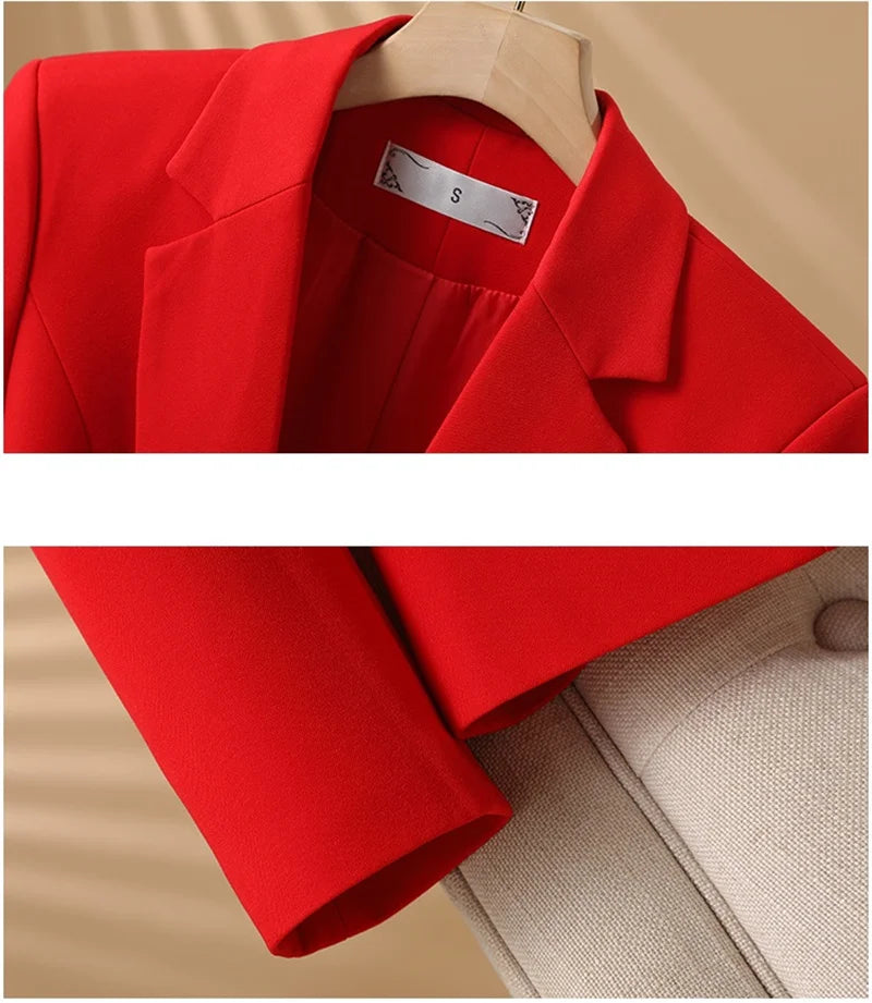 Women Office Blazer Casual Single Button Long Sleeve Office Coat