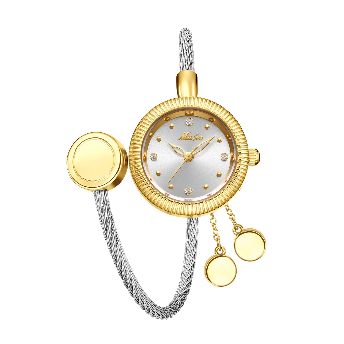 Mini Gold Watches For Women Causal Fashion Open Band Small Watch Power By Battery Ladies Wristwatches