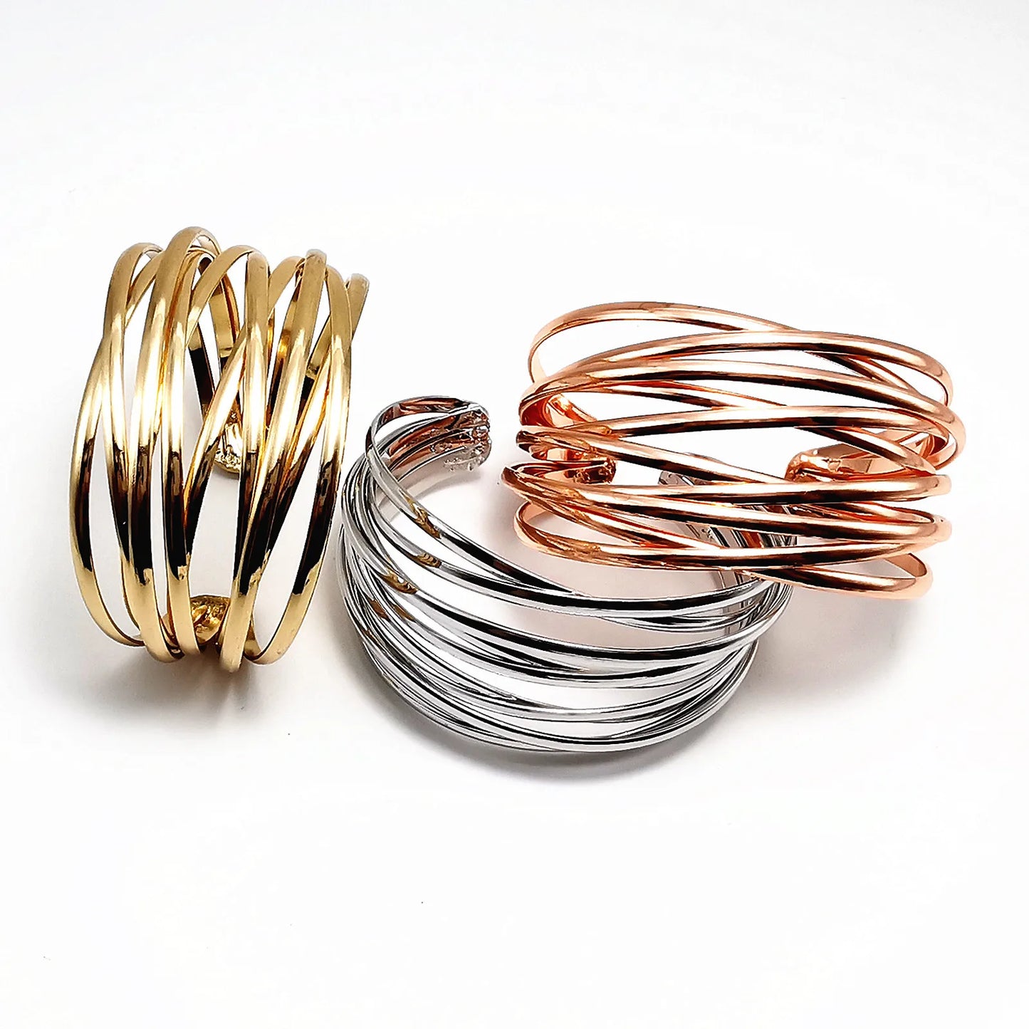 Round Chain Charms Cuff Bracelet For Women