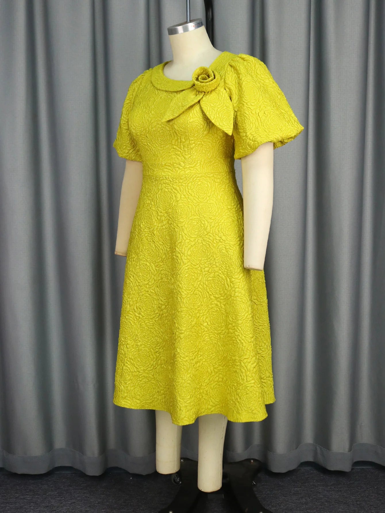 Women Plus Size Jacquard Dress A-Line Party Banquet Dress Cocktail Dress