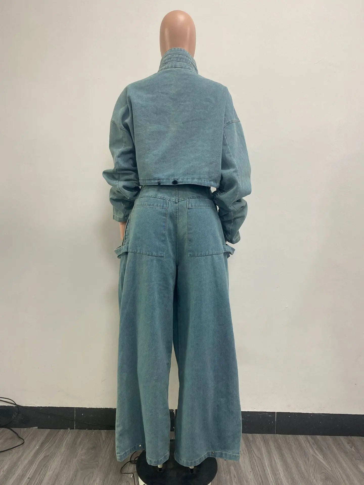 Denim Two Piece Sets Women Pant Set Y2k Streetwear Coats Jeans Elegant Matching Sets