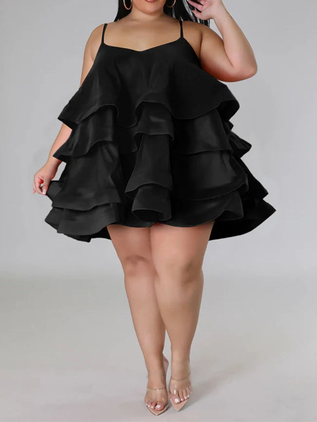 Plus Size Elegant Chic Large Women Dress Satin Summer Sexy Party Dress