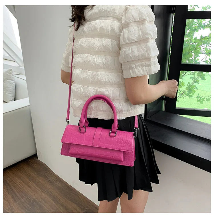 Ladies Shoulder Bag High Quality PU Stone Pattern Crossbody Bag for Women Armpit Clutch