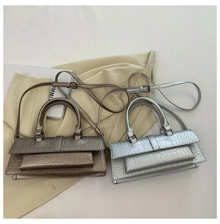 Ladies Shoulder Bag High Quality PU Stone Pattern Crossbody Bag for Women Armpit Clutch
