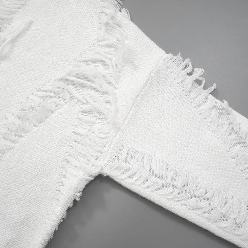 Tassel Oversize Knitted Sweater For Women Autumn Jumpers