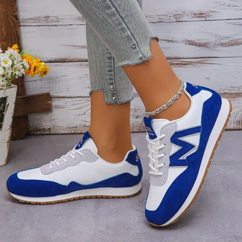 Women's Casual Lace-up Low Heel Sports Shoes Vulcanized Shoes Sneakers