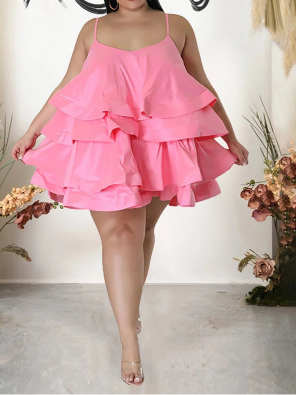 Plus Size Elegant Chic Large Women Dress Satin Summer Sexy Party Dress