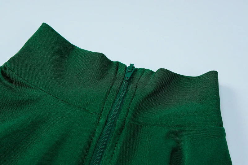Solid Turtleneck Playsuit Romper Long Sleeve Zip Up Sexy Slim Skinny One Piece Playsuit Party Romper