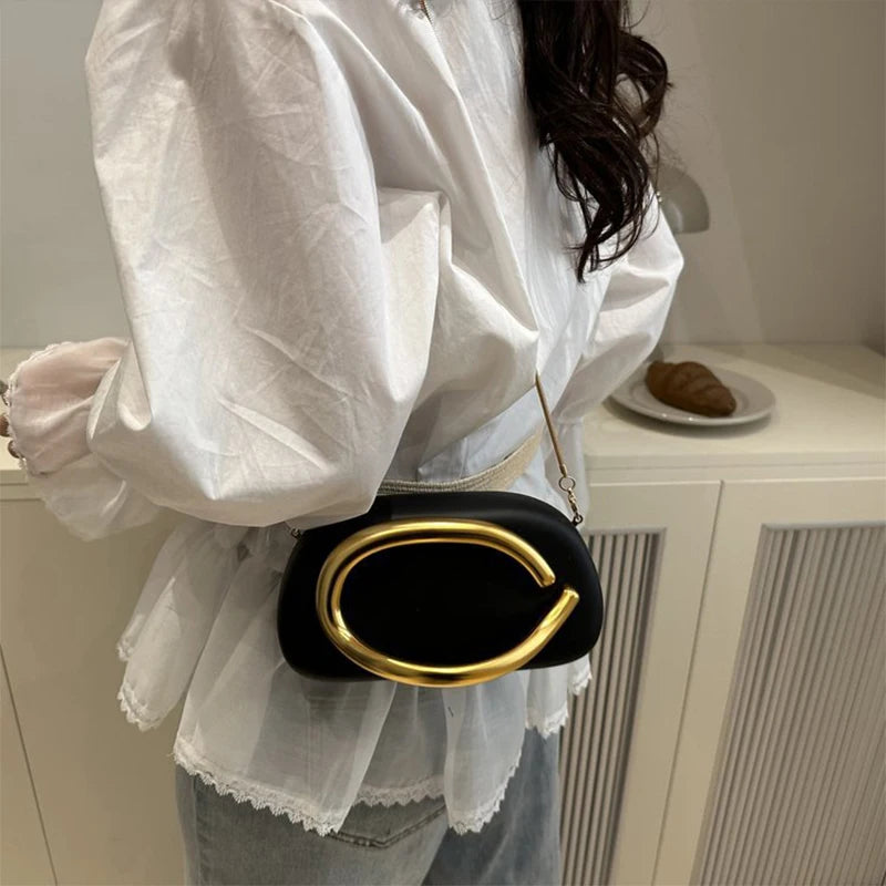 High-end Chain Shoulder Bag Exquisite Personality Round Box Elegant Crossbody Purse