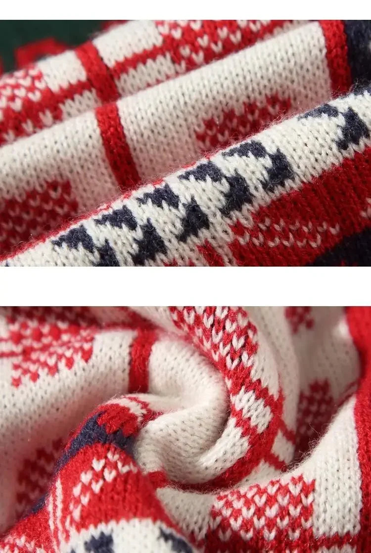 Christmas Style Pullover Sweater Women Y2K Crew Neck Couples Knit Sweater