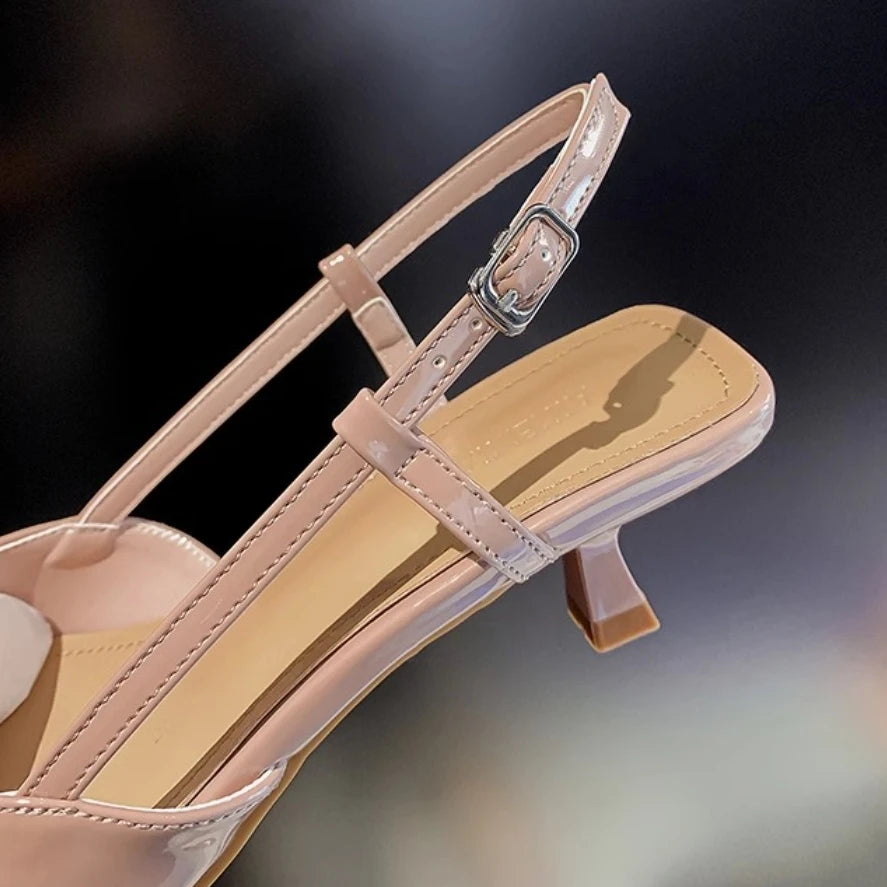 Women mini heels French Mary Jane pump shoes