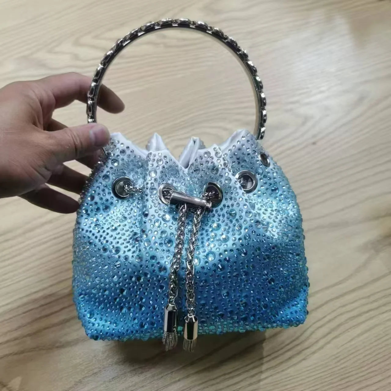 Wedding Party Clutch Purse Glitter Shiny Diamond Banquet Bag Chain Bag