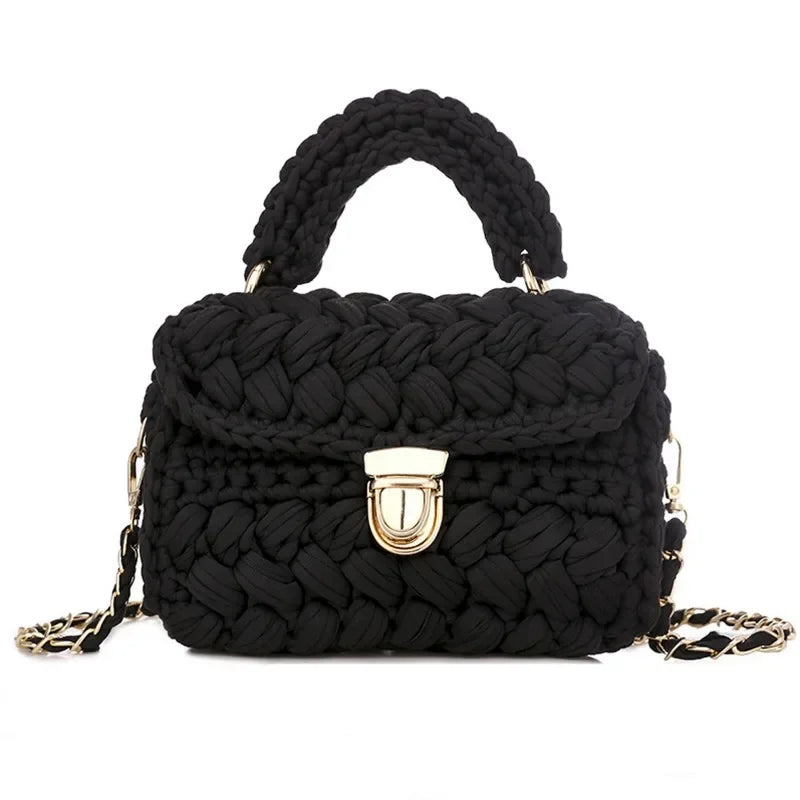 Shoulder Crochet Bag Exclusive Metal Lock and Buckle Hardware Set