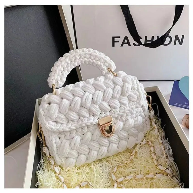 Shoulder Crochet Bag Exclusive Metal Lock and Buckle Hardware Set
