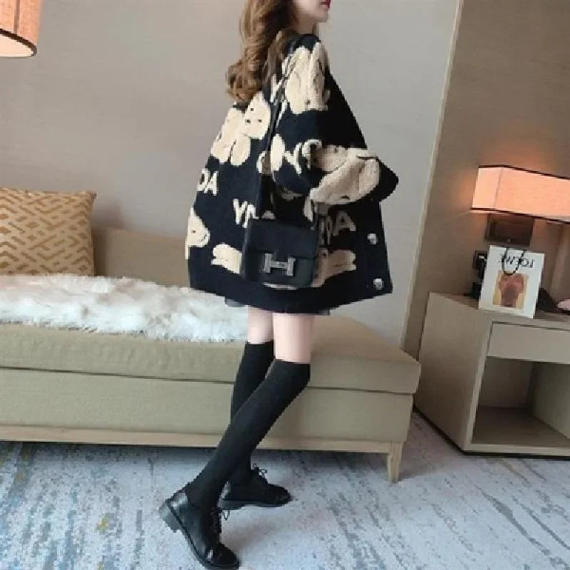Cardigan Women New Fashion Casual Sweater Jacket Loose Knitting Warm Cardigan