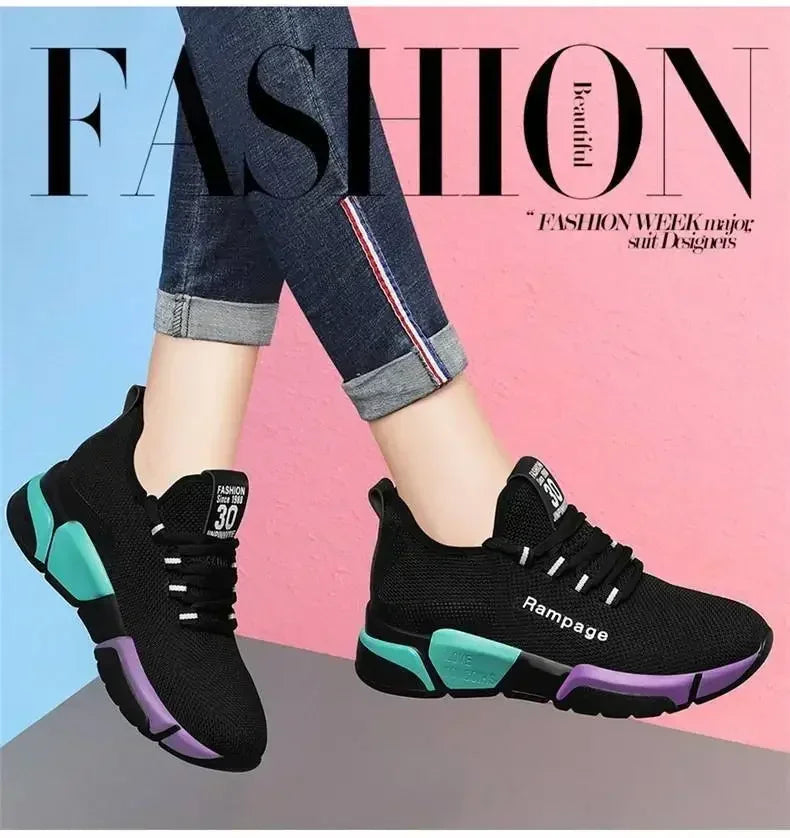 Women's shoes new comfortable women's sneakers spring and autumn fashion lace-up comfortable light sports shoes
