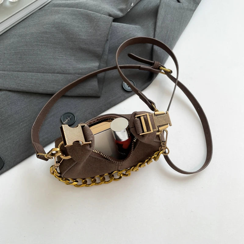 Mini PU Leather Saddle Shoulder Bag for Women Y2K Handbags and Purses Crossbody Bags