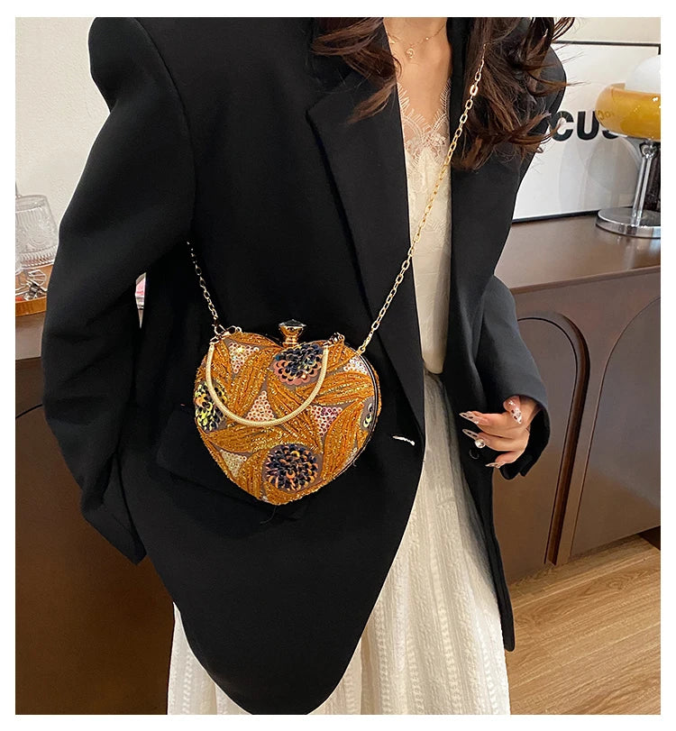 Luxury Gold Clutch Bags for Women Evening Purse Designer Crossbody Bag
