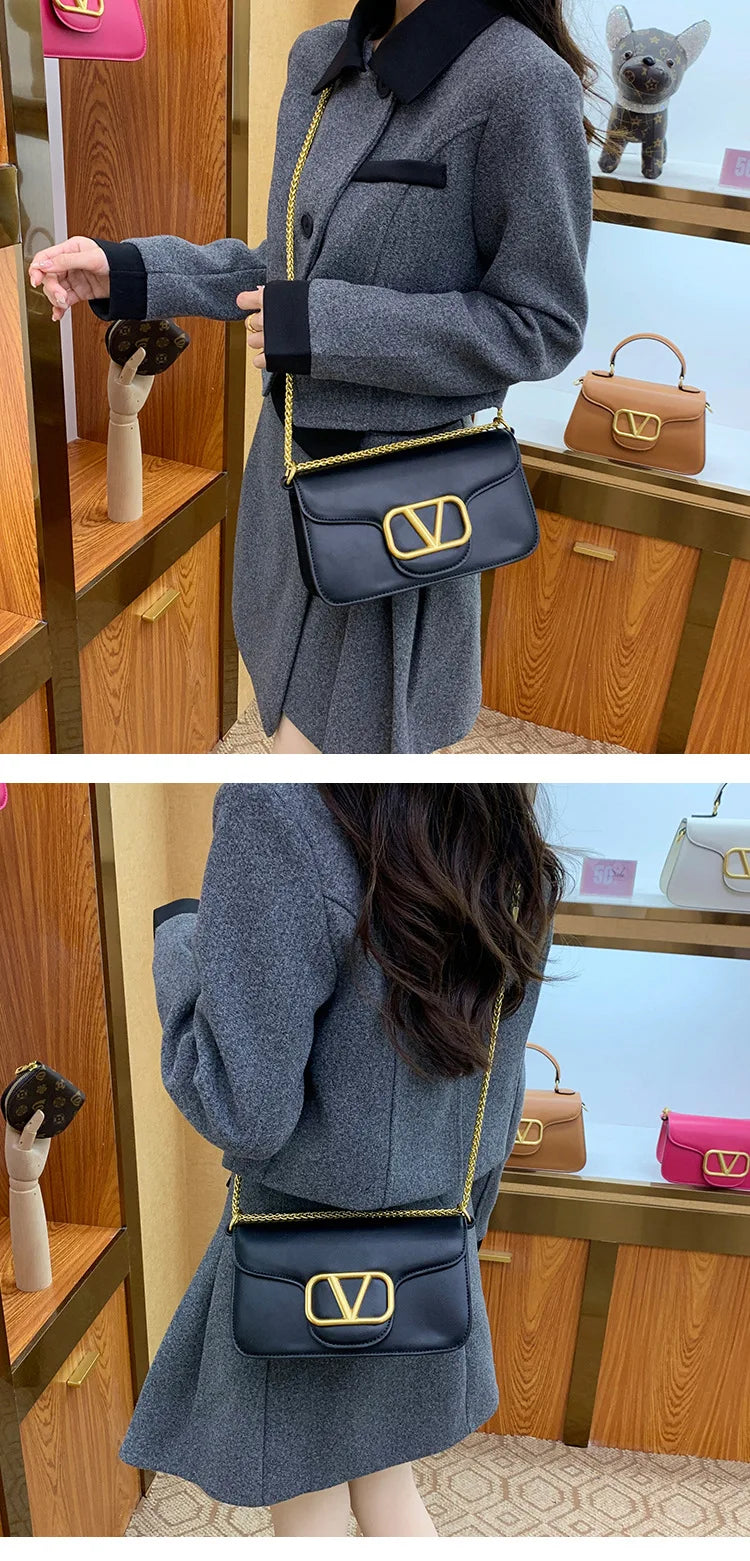 Women's Calf leather handbag chain one-shoulder crossbody bag high-quality women's bag