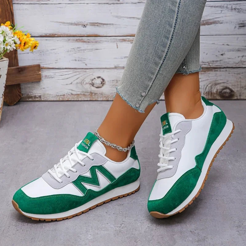Women's Casual Lace-up Low Heel Sports Shoes Vulcanized Shoes Sneakers