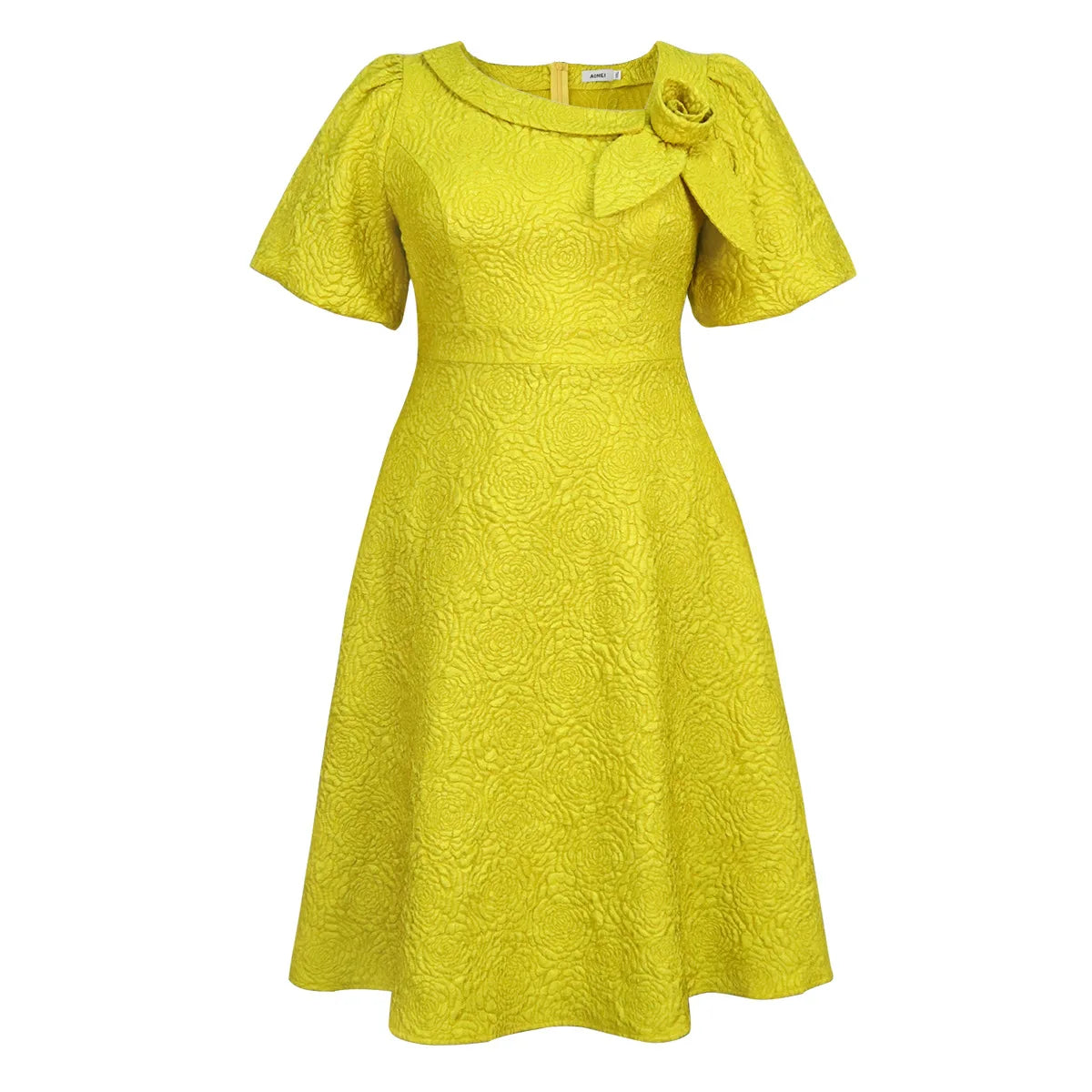 Women Plus Size Jacquard Dress A-Line Party Banquet Dress Cocktail Dress