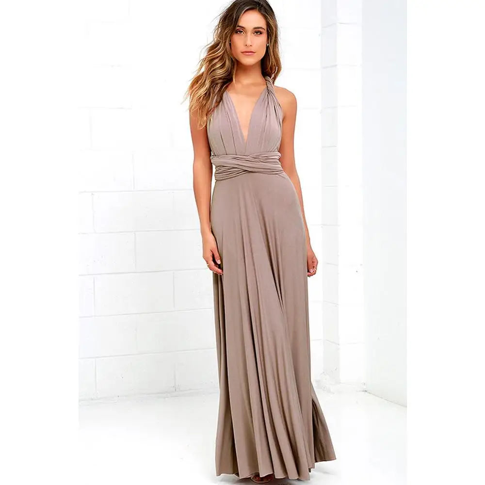 Multiway Wrap Convertible Boho Maxi Dress Bridesmaid Infinity Robe Dresses