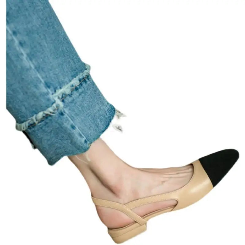 women's color blocked sandals Women Non Slip slipper Soft soled Leisure flat Comfort Low Heel Shoes