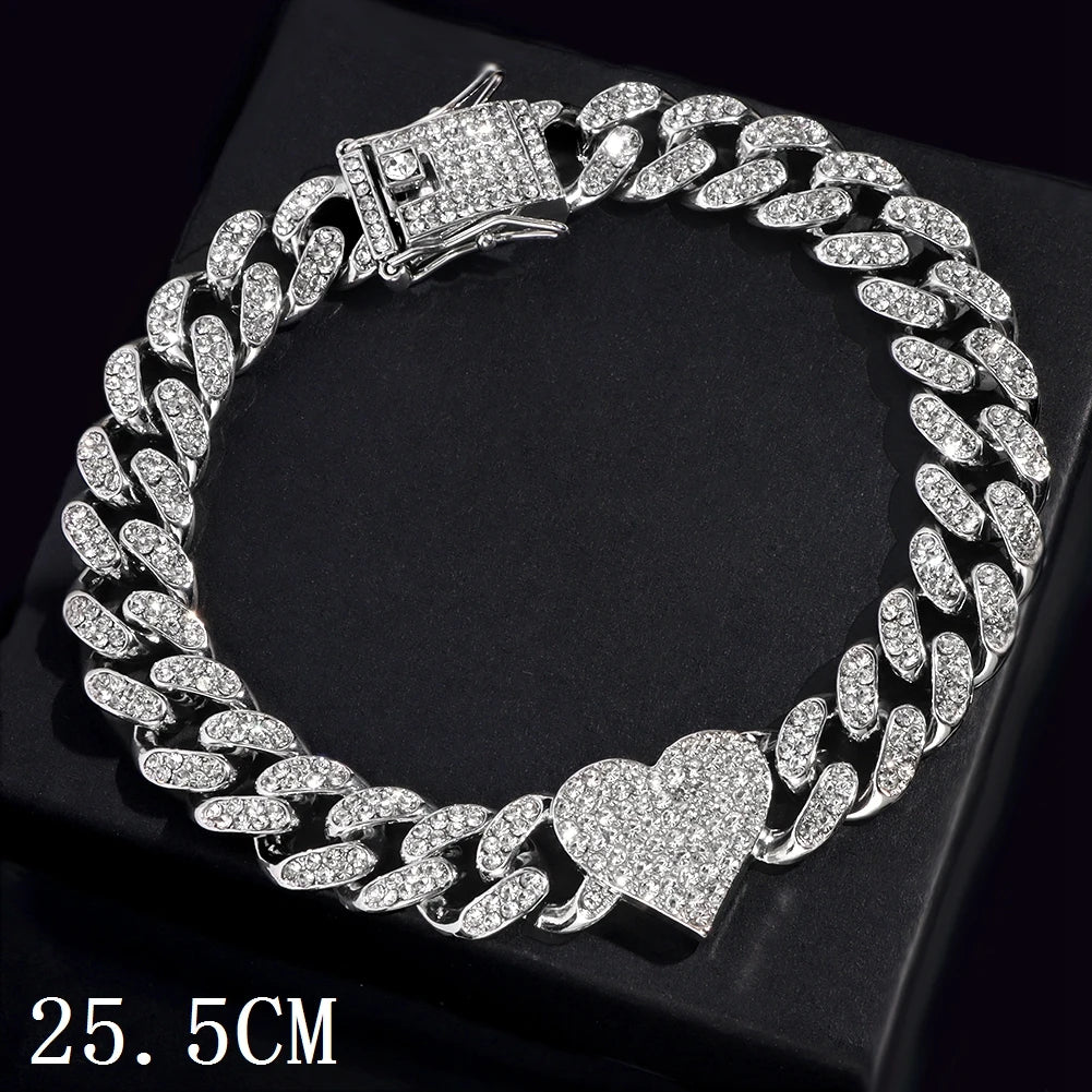 Iced Out Chunky Cuban Chain Anklets For Women