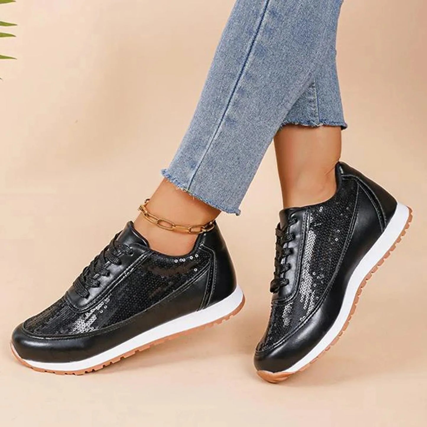 Casual Shoes For Women Sneaker Wedges Sequined Casual Sneakers Fashion Comfortable Sneakers