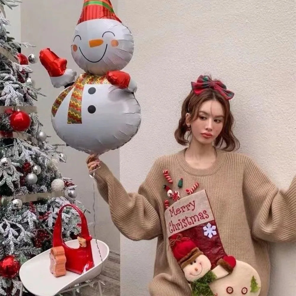 Christmas Sweater Loose New Lazy Thick Sweater Three-dimensional Cartoon Red Sweater