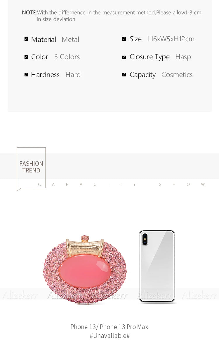 Oval Shaped Crystal Evening Bag Women Boutique Gorgeous Classy Diamond Clutch Purses And Handbags Bridal Wedding Party